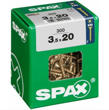 SPAX Universalschraube, 3,5 x 20 mm, 300 Stück, Vollgewinde, Senkkopf, Kreuzschlitz Z2, 4CUT, YELLOX, 4081020350207